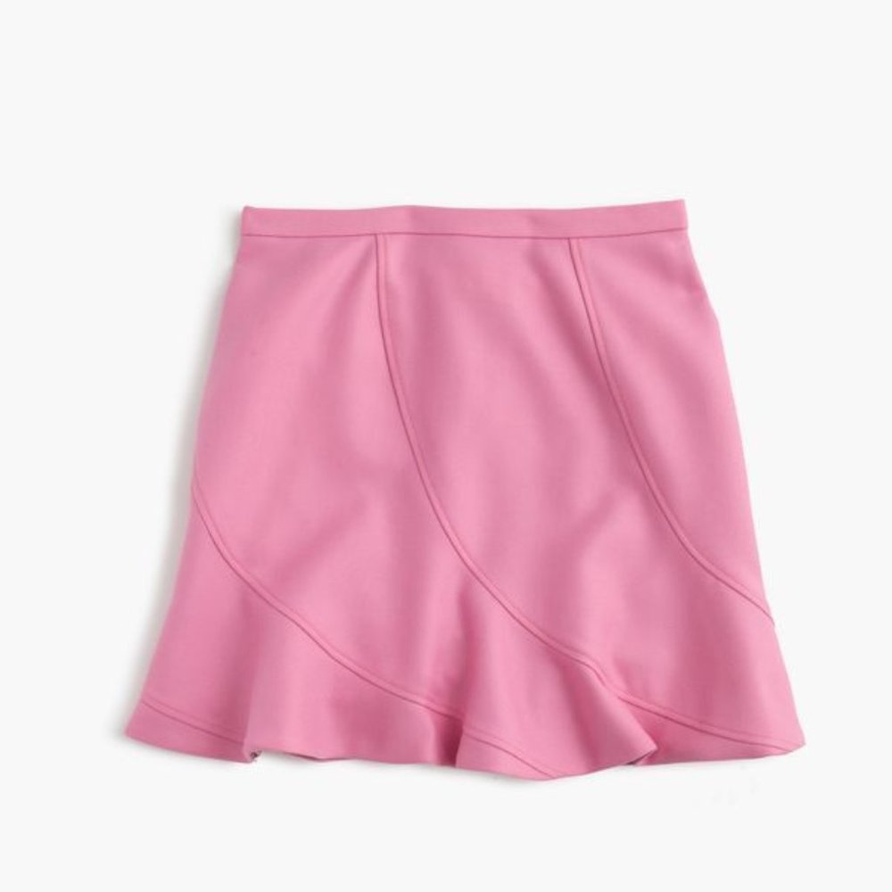 J. Crew Pink Wool Flutter Mini Skirt 6